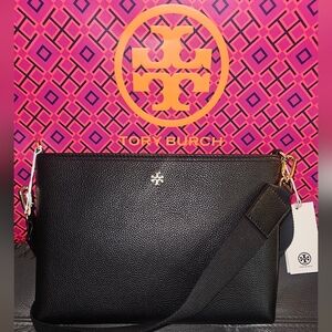 Tory Burch Blake Pebbled Leather Crossbody Bag W/ Wallet